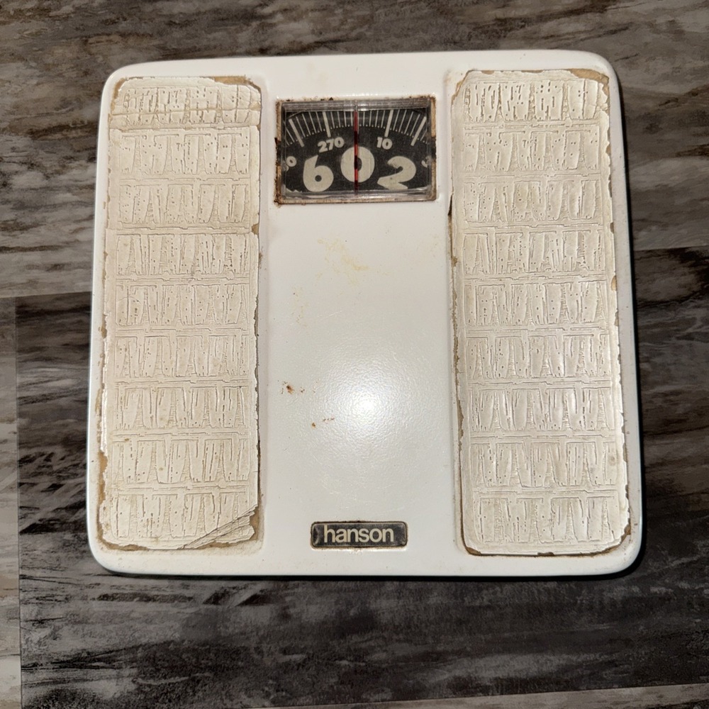 Vintage Hanson Bathroom Weight Scale White Retro Prop Wear Areas Works